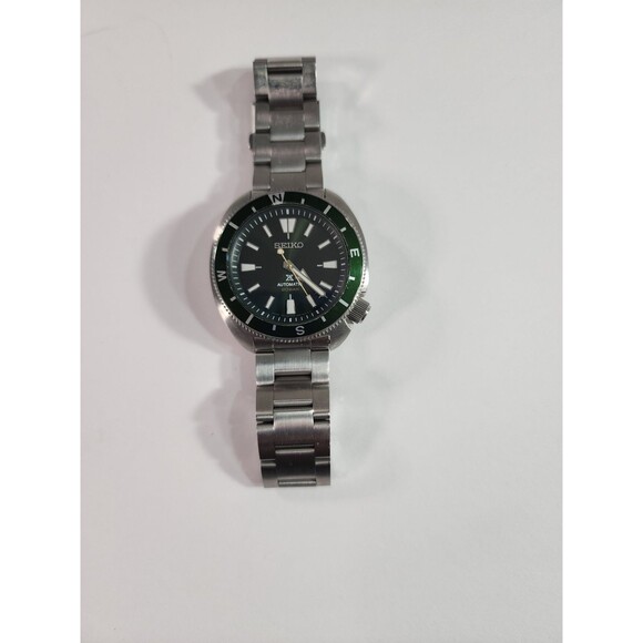 Seiko Prospex Automatic Men’s Watch Green Compass Bezel Black Dial Stainless...